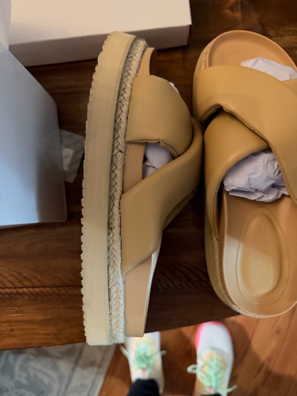Nude Cross-Band Slide Sandals - Picture 3 of 4